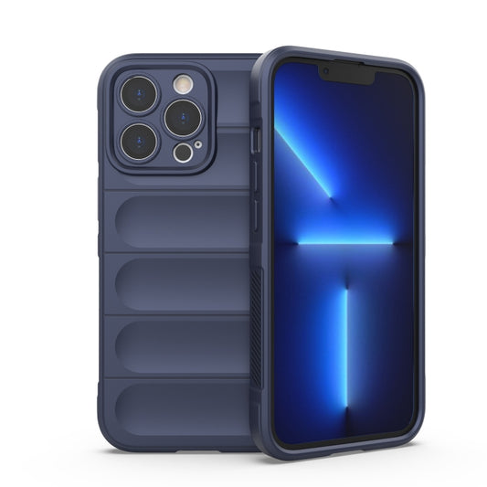 For iPhone 13 Pro Magic Shield TPU + Flannel Phone Case (Dark Blue) - iPhone 13 Pro Cases by buy2fix | Online Shopping UK | buy2fix