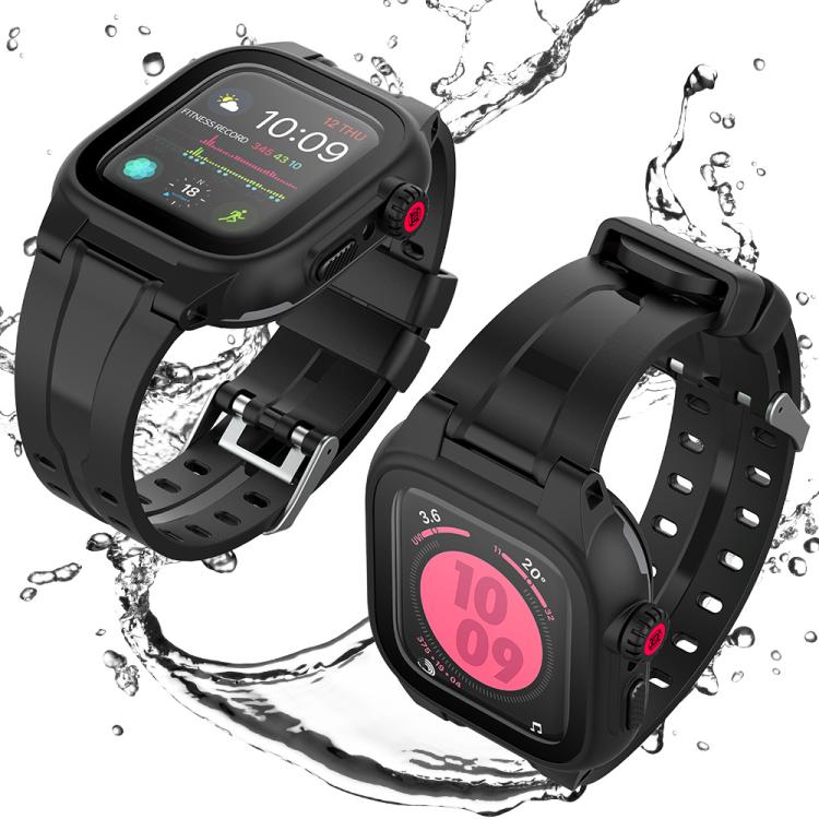 RedPepper IP68 Waterproof Screen Protector + Watchband + Protective Case For Apple Watch Series 9 / 8 / 7 45mm - Watch Cases by RedPepper | Online Shopping UK | buy2fix