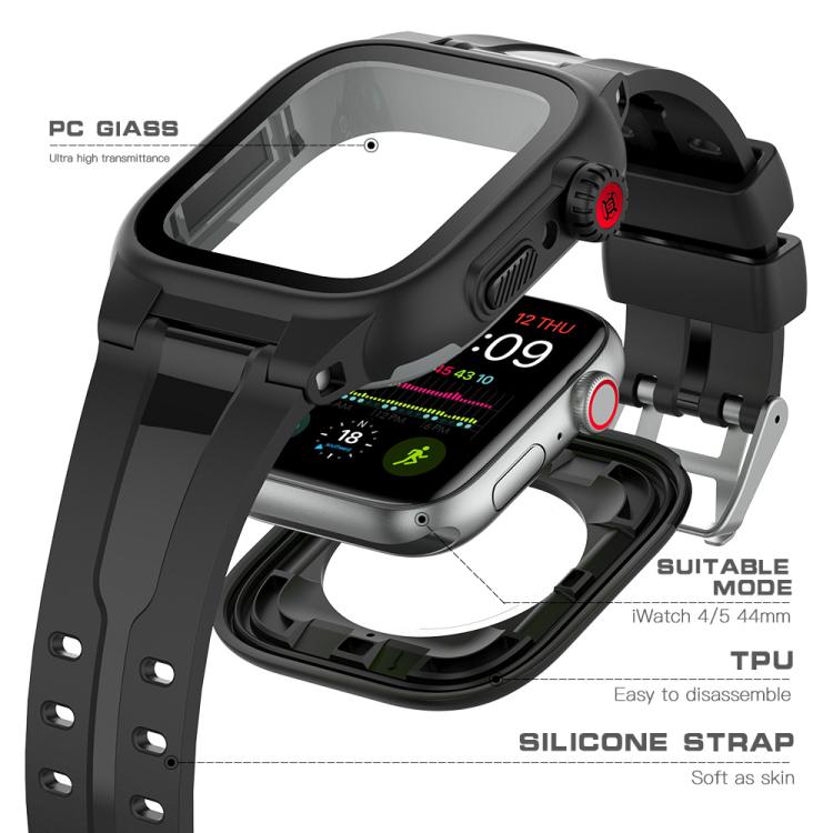 RedPepper IP68 Waterproof Screen Protector + Watchband + Protective Case For Apple Watch Series 9 / 8 / 7 45mm - Watch Cases by RedPepper | Online Shopping UK | buy2fix