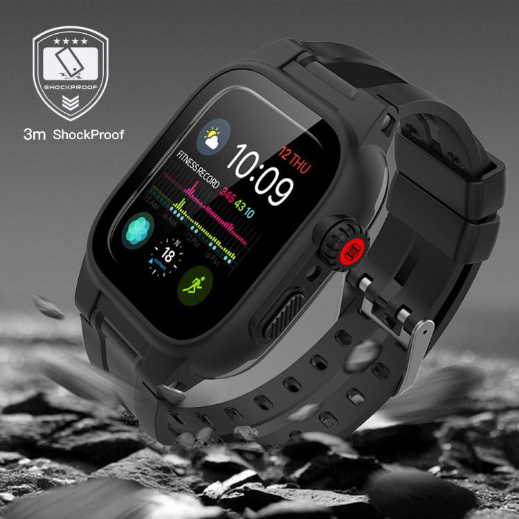 RedPepper IP68 Waterproof Screen Protector + Watchband + Protective Case For Apple Watch Series 9 / 8 / 7 45mm - Watch Cases by RedPepper | Online Shopping UK | buy2fix