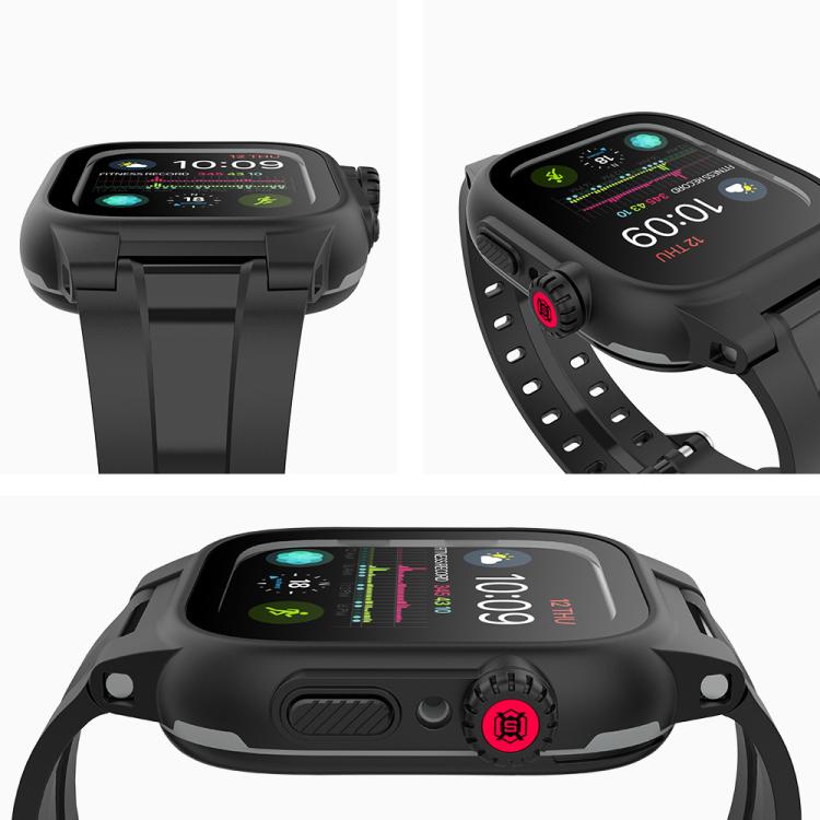 RedPepper IP68 Waterproof Screen Protector + Watchband + Protective Case For Apple Watch Series 9 / 8 / 7 45mm - Watch Cases by RedPepper | Online Shopping UK | buy2fix