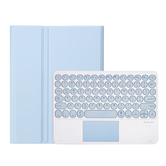 YA700B-A Candy Color Skin Feel Texture Round Keycap Bluetooth Keyboard Leather Case with Touchpad For Samsung Galaxy Tab S8 11 inch SM-X700 / SM-X706 & S7 11 inch SM-X700 / SM-T875(White Ice) by buy2fix