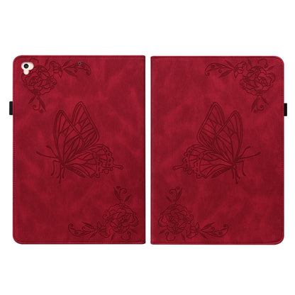 Butterfly Flower Embossed Leather Tablet Case For iPad 9.7 inch 2017 / 2018(Red) - iPad 9.7 (2018) & (2017) Cases by buy2fix | Online Shopping UK | buy2fix