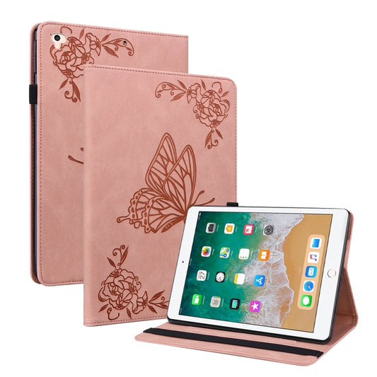 Butterfly Flower Embossed Leather Tablet Case For iPad 9.7 inch 2017 / 2018(Rose Gold) - iPad 9.7 (2018) & (2017) Cases by buy2fix | Online Shopping UK | buy2fix