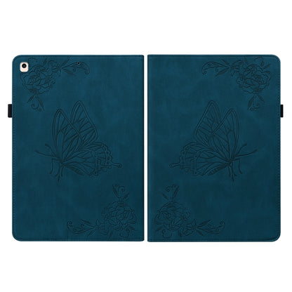 Butterfly Flower Embossed Leather Tablet Case For iPad 10.2 2021&2020&2019 / Air 2019(Blue) - iPad 10.2 Cases by buy2fix | Online Shopping UK | buy2fix