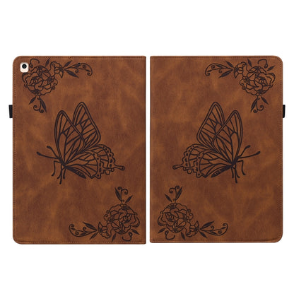 Butterfly Flower Embossed Leather Tablet Case For iPad 10.2 2021&2020&2019 / Air 2019(Brown) - iPad 10.2 Cases by buy2fix | Online Shopping UK | buy2fix