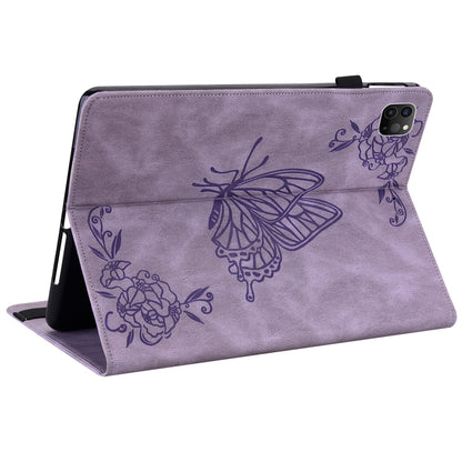 For iPad Pro 11 2022 / 2021 / 2020 / 2018 / Air 2020 10.9 Butterfly Flower Embossed Leather Tablet Case(Purple) - iPad Pro 11 (2022/2021) Cases by buy2fix | Online Shopping UK | buy2fix