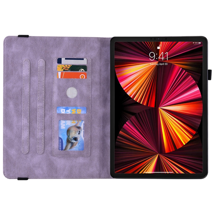 For iPad Pro 11 2022 / 2021 / 2020 / 2018 / Air 2020 10.9 Butterfly Flower Embossed Leather Tablet Case(Purple) - iPad Pro 11 (2022/2021) Cases by buy2fix | Online Shopping UK | buy2fix