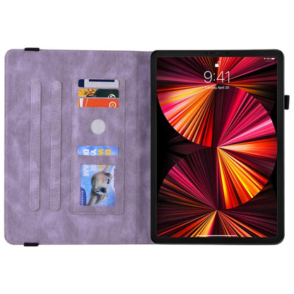 For iPad Pro 11 2022 / 2021 / 2020 / 2018 / Air 2020 10.9 Butterfly Flower Embossed Leather Tablet Case(Purple) - iPad Pro 11 (2022/2021) Cases by buy2fix | Online Shopping UK | buy2fix