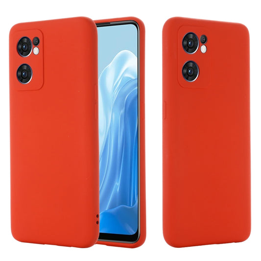 For OPPO Reno7 5G Global / Find X5 Lite Pure Color Liquid Silicone Shockproof Full Coverage Phone Case(Red) by buy2fix