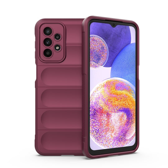 For Samsung Galaxy A23 Magic Shield TPU + Flannel Phone Case(Wine Red)