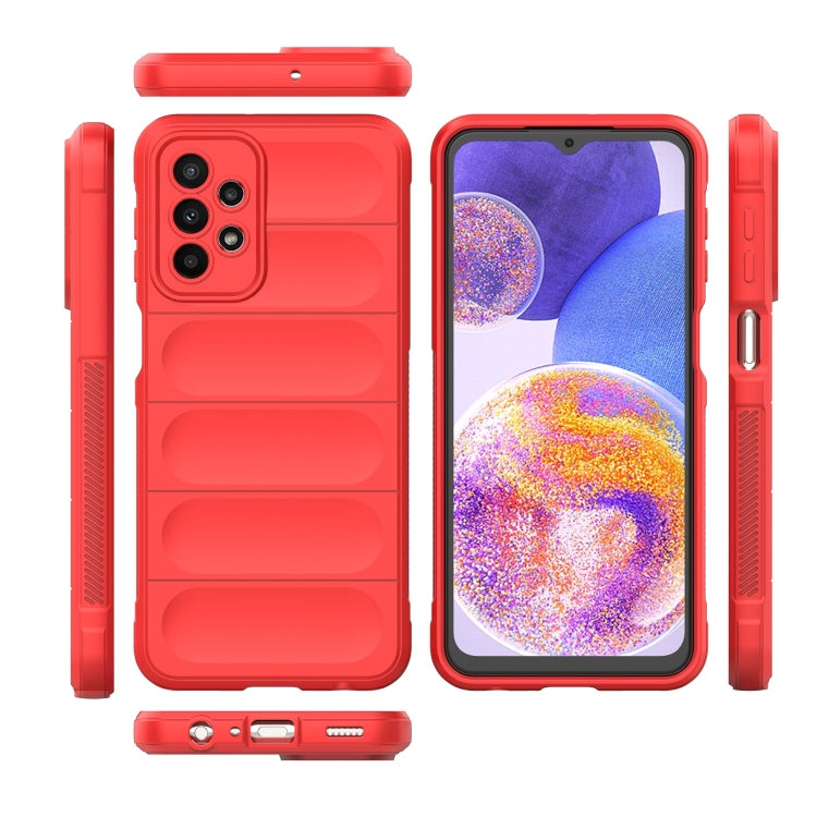 For Samsung Galaxy A23 Magic Shield TPU + Flannel Phone Case(Wine Red) by buy2fix