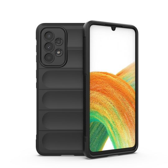 For Samsung Galaxy A33 5G Magic Shield TPU + Flannel Phone Case(Black)