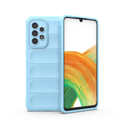 For Samsung Galaxy A33 5G Magic Shield TPU + Flannel Phone Case(Light Blue) by buy2fix