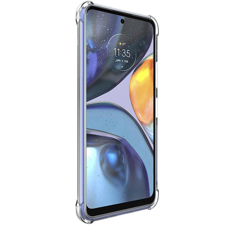 For Motorola Moto G22 4G IMAK All Coverage Shockproof Airbag TPU Case with Screen Protector(Transparent) by imak