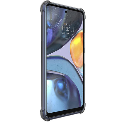 For Motorola Moto G22 4G IMAK All Coverage Shockproof Airbag TPU Case with Screen Protector(Transparent Black) by imak