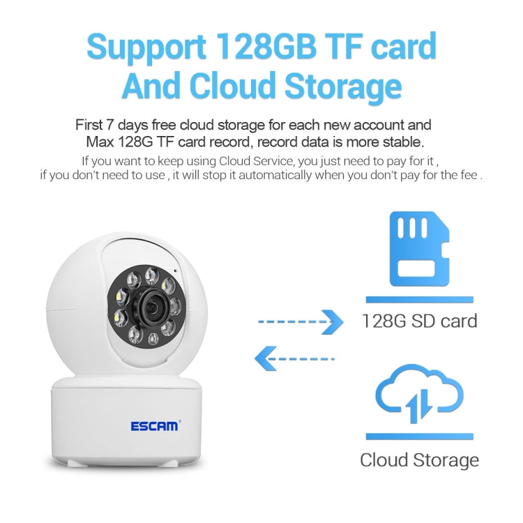 ESCAM QF005 4MP Indoor HD WiFi Pan-tilt Camera, Support Motion Detection / Two-way Audio / Night Vision(US Plug) - Wireless Camera by ESCAM | Online Shopping UK | buy2fix