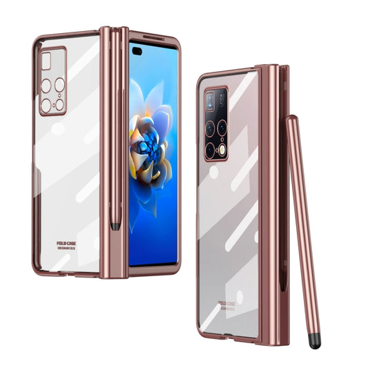 For Huawei Mate X2 Electroplating Hinge Phone Case with Stylus(Pink) - Huawei Cases by buy2fix | Online Shopping UK | buy2fix