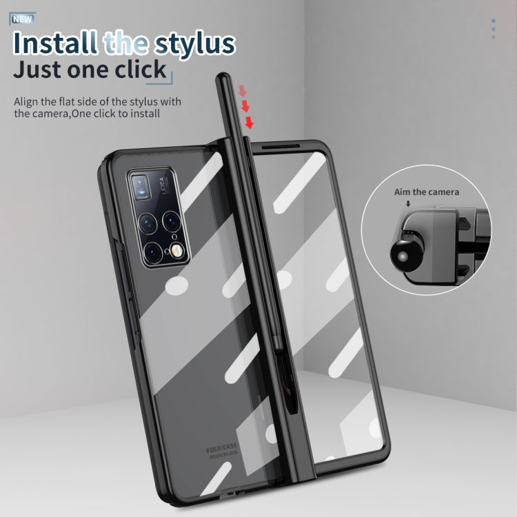 For Huawei Mate X2 Electroplating Hinge Phone Case with Stylus(Black) - Huawei Cases by buy2fix | Online Shopping UK | buy2fix