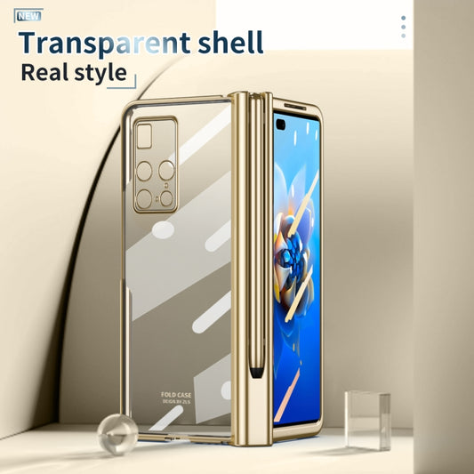 For Huawei Mate X2 Electroplating Hinge Phone Case with Stylus(Gold) - Huawei Cases by buy2fix | Online Shopping UK | buy2fix
