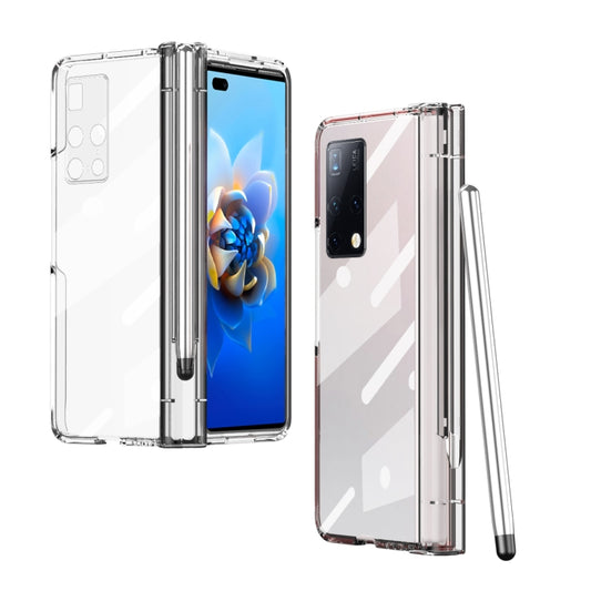 For Huawei Mate X2 Electroplating Hinge Phone Case with Stylus(Transparent) - Huawei Cases by buy2fix | Online Shopping UK | buy2fix
