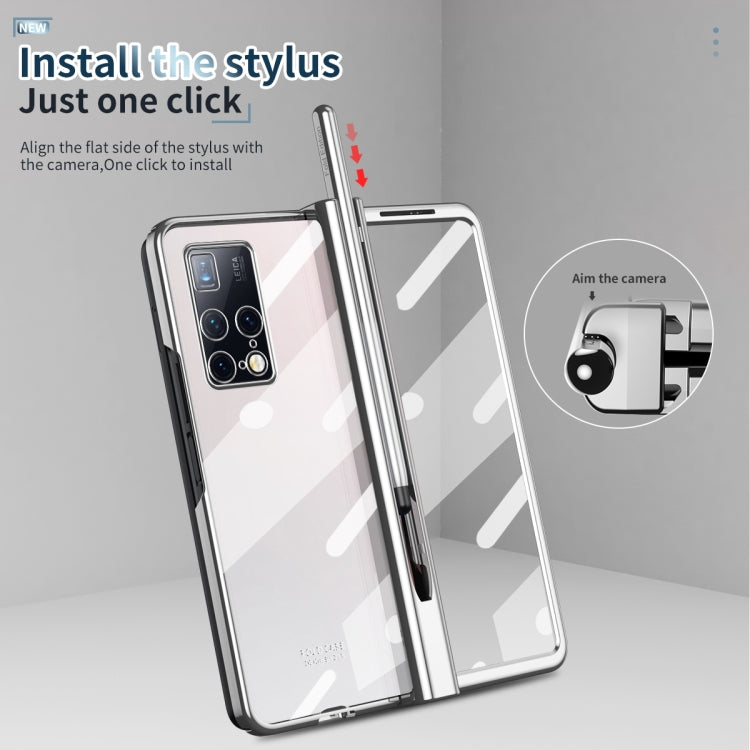 For Huawei Mate X2 Electroplating Hinge Phone Case with Stylus(Silver) - Huawei Cases by buy2fix | Online Shopping UK | buy2fix