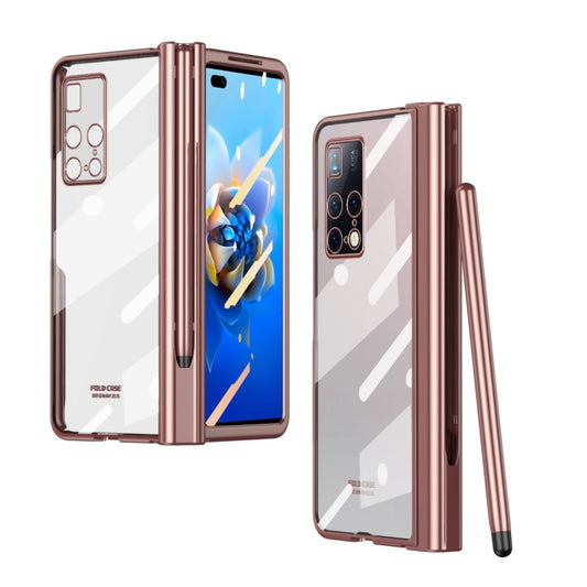 For Huawei Mate X2 Full Body Electroplating Hinge Phone Case with Stylus(Pink) - Huawei Cases by buy2fix | Online Shopping UK | buy2fix