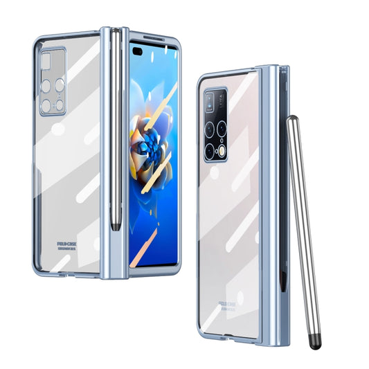 For Huawei Mate X2 Full Body Electroplating Hinge Phone Case with Stylus(Blue) - Huawei Cases by buy2fix | Online Shopping UK | buy2fix