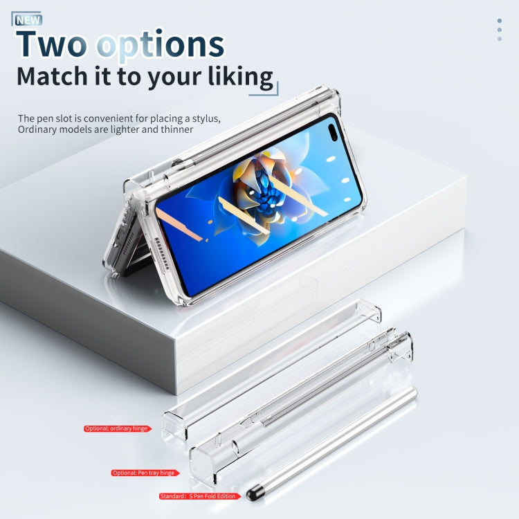 For Huawei Mate X2 Full Body Electroplating Hinge Phone Case with Stylus(Transparent) - Huawei Cases by buy2fix | Online Shopping UK | buy2fix