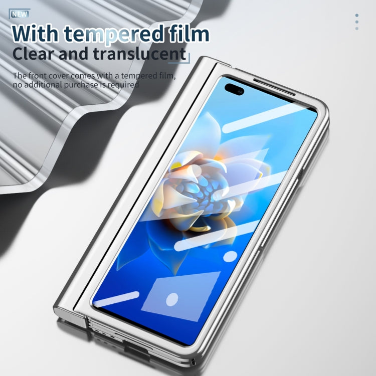 For Huawei Mate X2 Full Body Electroplating Hinge Phone Case with Stylus(Silver) - Huawei Cases by buy2fix | Online Shopping UK | buy2fix