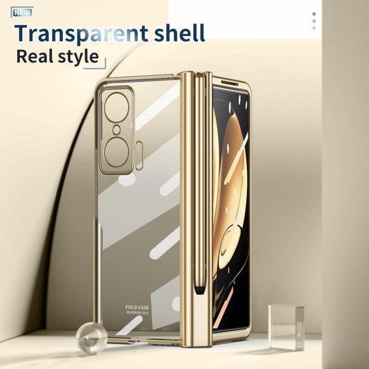 For Honor Magic V Full Body Electroplating Hinge Phone Case with Stylus(Gold) - Honor Cases by buy2fix | Online Shopping UK | buy2fix