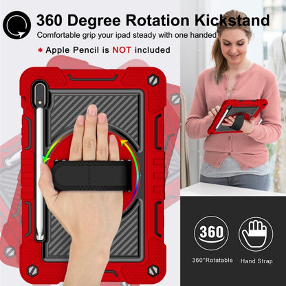 For Samsung Galaxy Tab S7 / S8 360 Degree Rotation Contrast Color Silicone+PC Tablet Case(Red+Black) by buy2fix