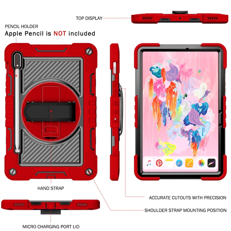For Samsung Galaxy Tab S7 / S8 360 Degree Rotation Contrast Color Silicone+PC Tablet Case(Red+Black) by buy2fix