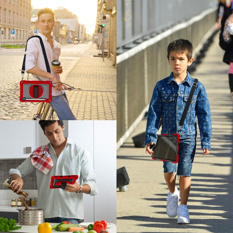 For Samsung Galaxy Tab S7 / S8 360 Degree Rotation Contrast Color Silicone+PC Tablet Case(Red+Black) by buy2fix