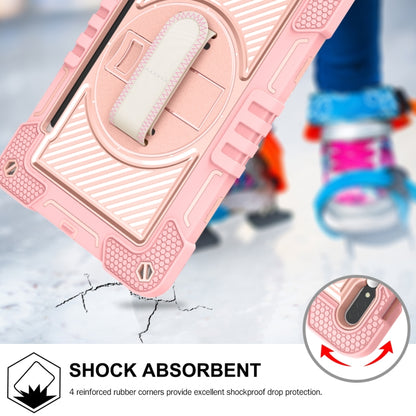 For Samsung Galaxy Tab S7 / S8 360 Degree Rotation Contrast Color Silicone+PC Tablet Case(Rose Gold) by buy2fix