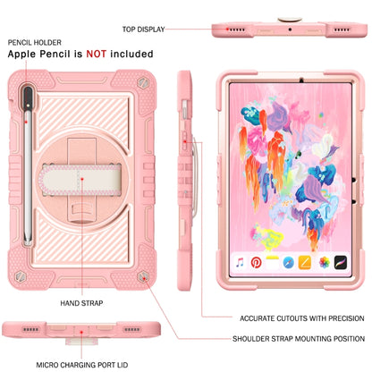 For Samsung Galaxy Tab S7 / S8 360 Degree Rotation Contrast Color Silicone+PC Tablet Case(Rose Gold) by buy2fix