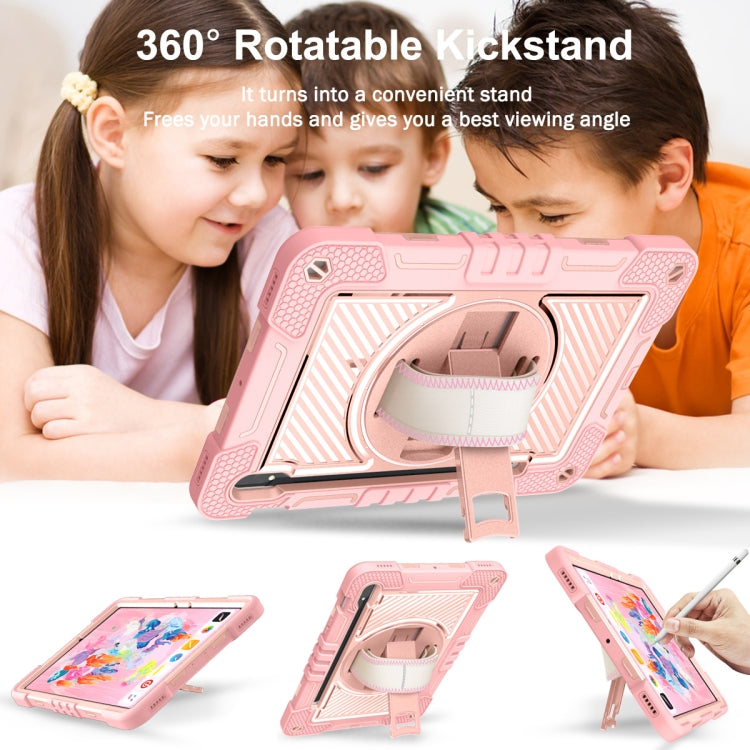 For Samsung Galaxy Tab S7 / S8 360 Degree Rotation Contrast Color Silicone+PC Tablet Case(Rose Gold) by buy2fix