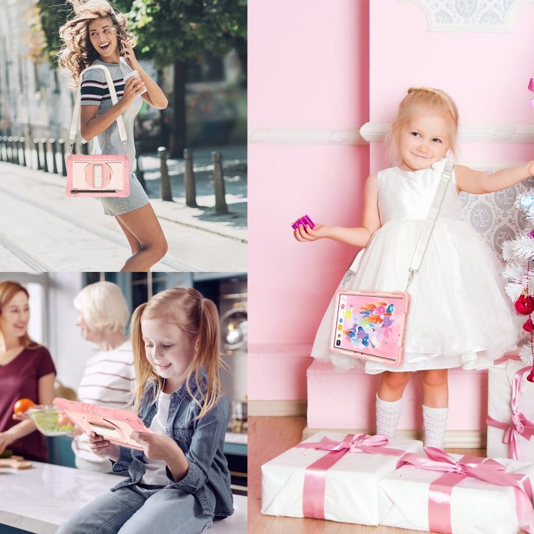 For Samsung Galaxy Tab S7 / S8 360 Degree Rotation Contrast Color Silicone+PC Tablet Case(Rose Gold) by buy2fix