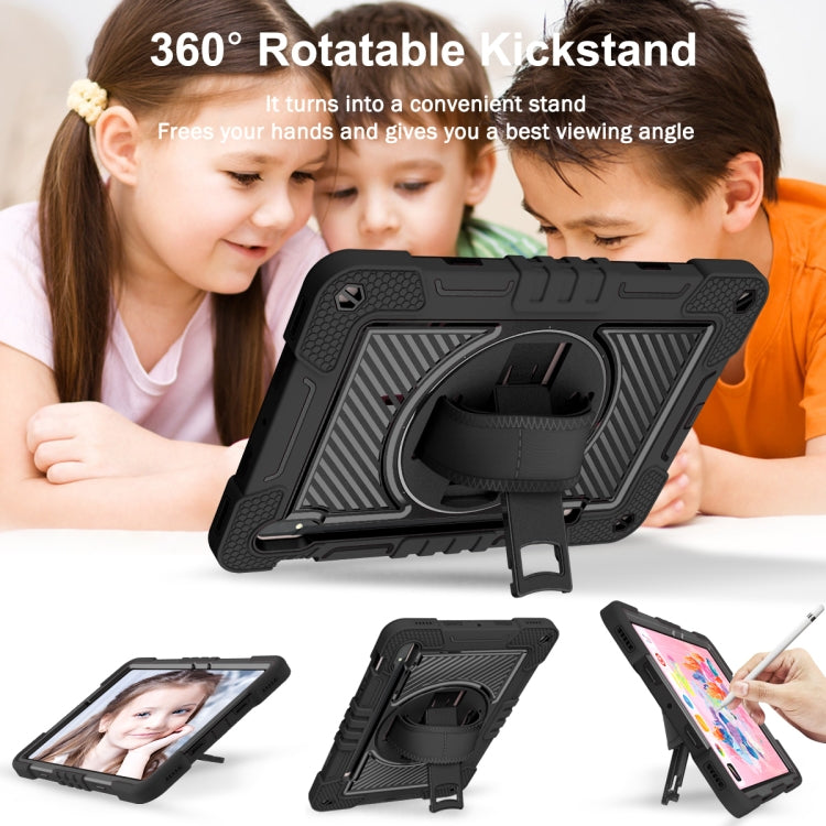 For Samsung Galaxy Tab S7 / S8 360 Degree Rotation Contrast Color Silicone+PC Tablet Case(Black) by buy2fix