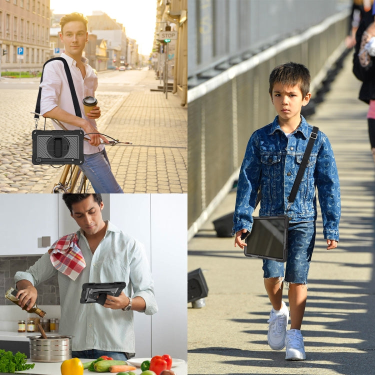 For Samsung Galaxy Tab S7 / S8 360 Degree Rotation Contrast Color Silicone+PC Tablet Case(Black) by buy2fix