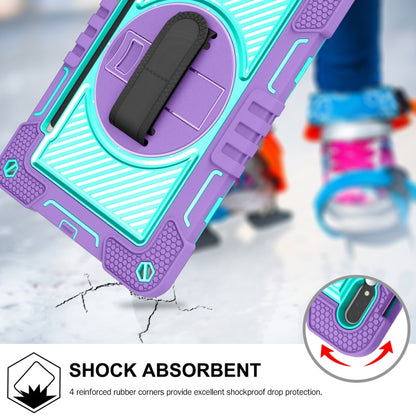 For Samsung Galaxy Tab S7 / S8 360 Degree Rotation Contrast Color Silicone+PC Tablet Case(Purple+Mint Green) by buy2fix