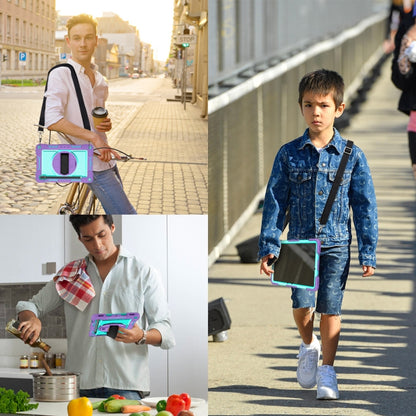 For Samsung Galaxy Tab S7 / S8 360 Degree Rotation Contrast Color Silicone+PC Tablet Case(Purple+Mint Green) by buy2fix