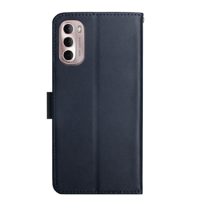 For Motorola Moto G Stylus 4G 2022 Genuine Leather Fingerprint-proof Horizontal Flip Phone Case(Blue) - Motorola Cases by buy2fix | Online Shopping UK | buy2fix