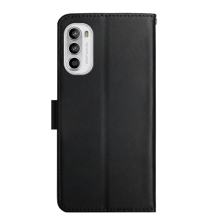 For Motorola Moto G52 Genuine Leather Fingerprint-proof Horizontal Flip Phone Case(Black) - Motorola Cases by buy2fix | Online Shopping UK | buy2fix