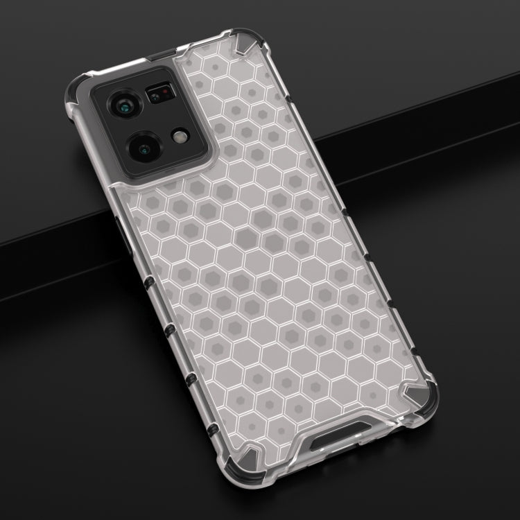 For OPPO Reno7 4G Shockproof Honeycomb PC + TPU Phone Case(White) by buy2fix