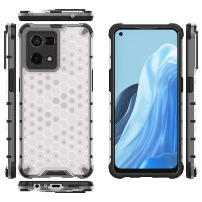 For OPPO Reno7 4G Shockproof Honeycomb PC + TPU Phone Case(White) by buy2fix