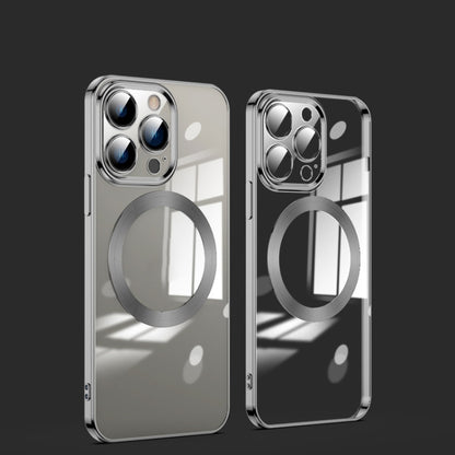 For iPhone 12 Pro MagSafe Magnetic Electroplated Phone Case(Black) by buy2fix