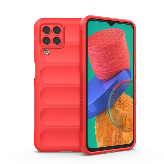 For Samsung Galaxy M33 5G Magic Shield TPU + Flannel Phone Case(Red)