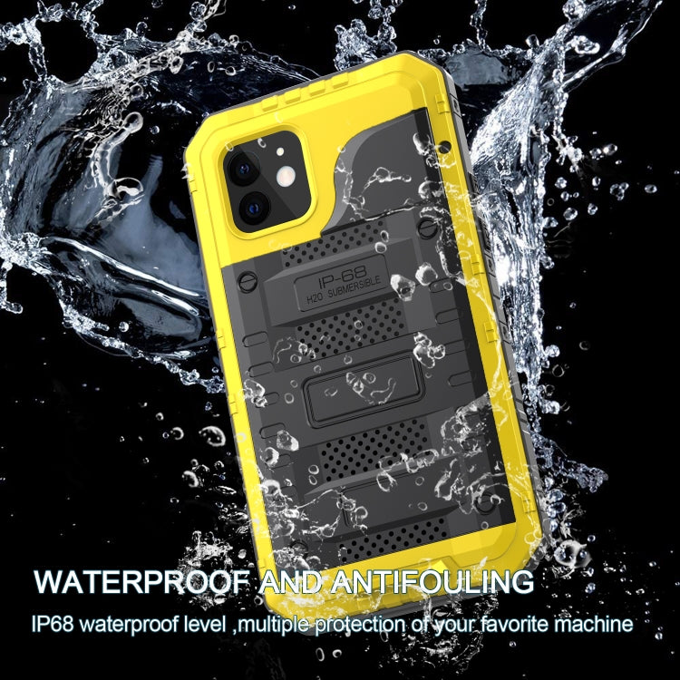 For iPhone 12 Metal + Silicone Phone Case with Screen Protector(Yellow) - iPhone 12 / 12 Pro Cases by buy2fix | Online Shopping UK | buy2fix