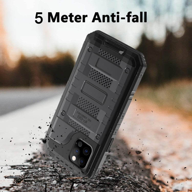 For iPhone 12 Pro Metal + Silicone Phone Case with Screen Protector(Black) - iPhone 12 / 12 Pro Cases by buy2fix | Online Shopping UK | buy2fix